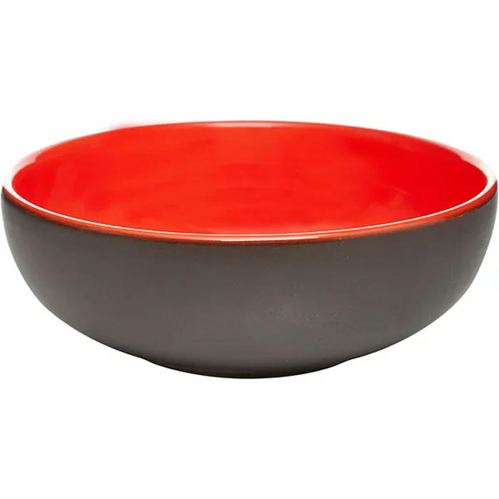 Салатник «Кармин» керамика 1,3л D=215,H=75мм красный,черный