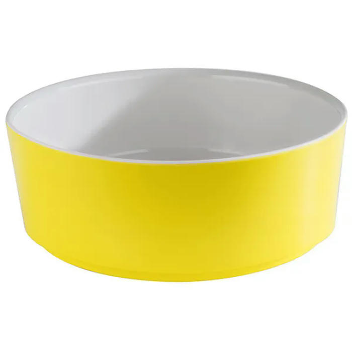 Салатник «Хэппи буфет» пластик 1,5л D=20,H=7см белый,желт