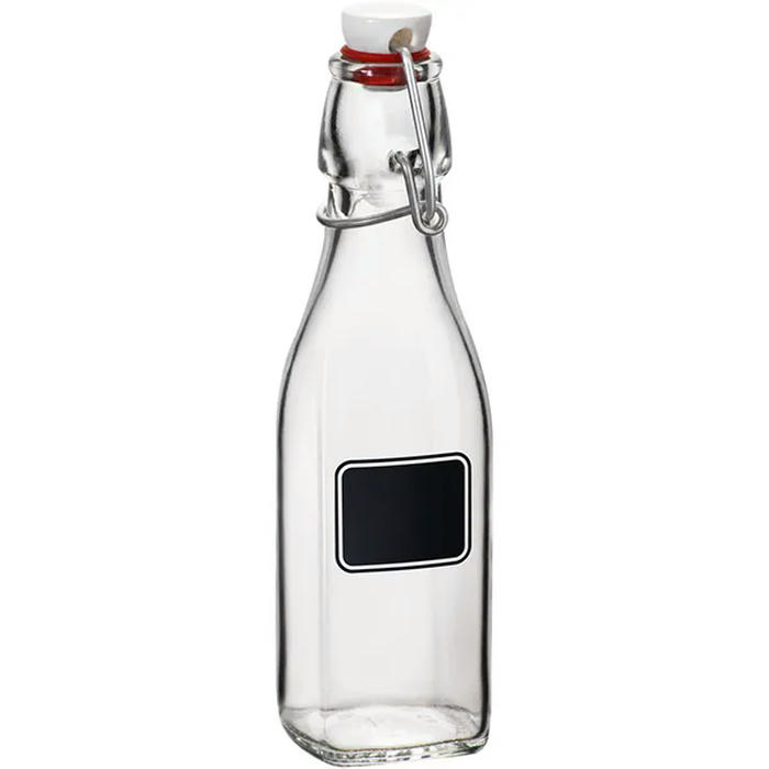 Бутылка с крышкой «Лавана» стекло 270мл D=55,H=192мм прозр.,черный