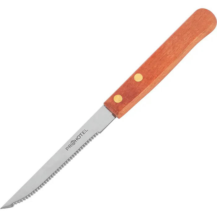 Нож для стейка «Проотель» сталь нерж.,дерево ,L=20/10см металлич.,коричнев
