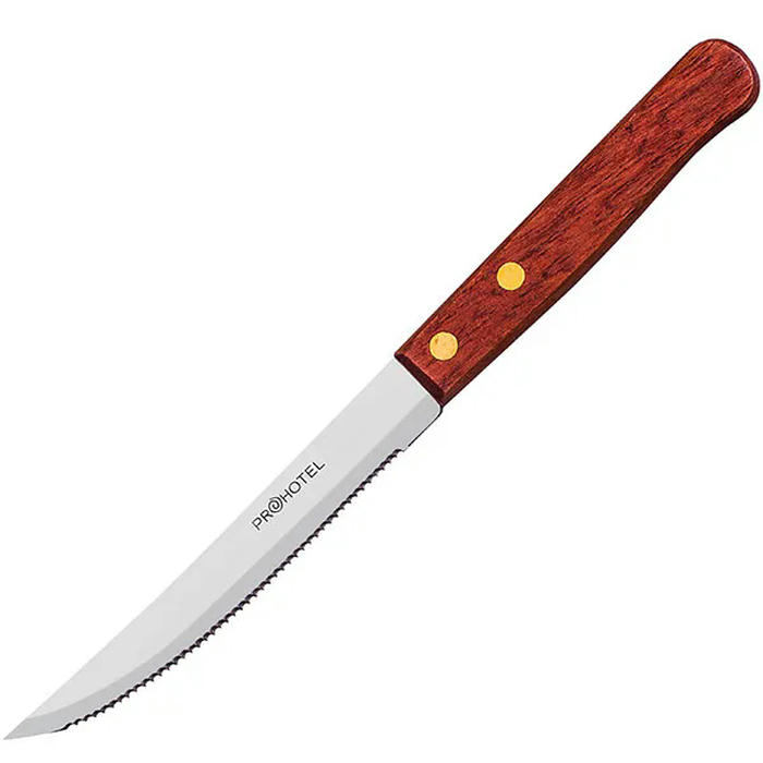 Нож для стейка «Проотель» сталь нерж.,дерево ,L=215/115,B=15мм металлич.,коричнев