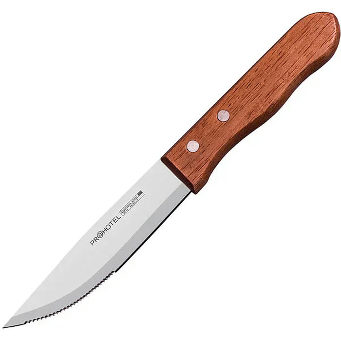Нож для стейка «Проотель» сталь нерж.,дерево ,L=250/125,B=27мм металлич.,коричнев