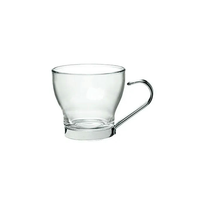 Чашка кофейная «Осло» стекло,металл 100мл D=67,H=62мм прозр