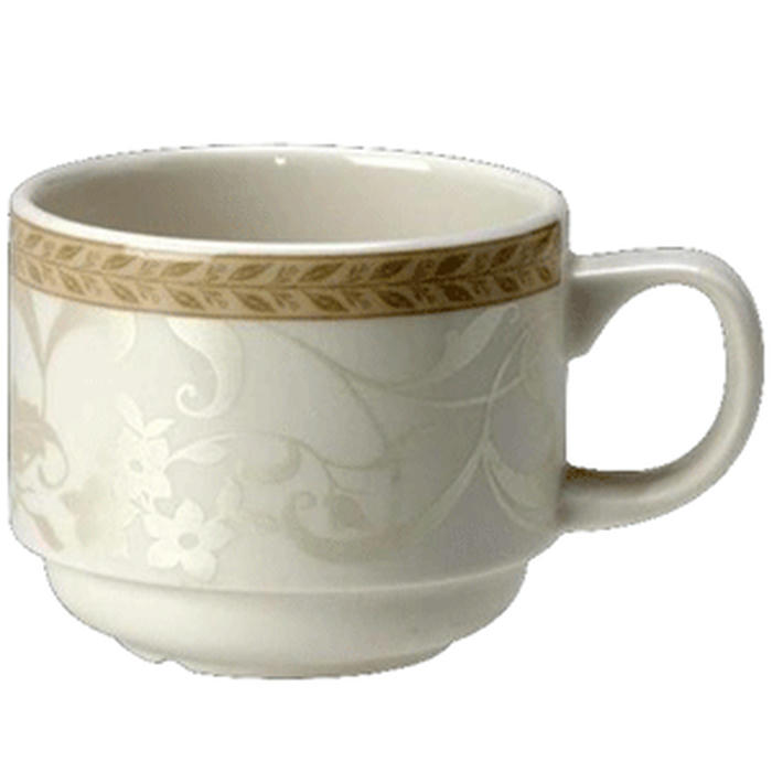 Чашка чайная «Антуанетт» фарфор 170мл D=70,H=65мм белый,олив