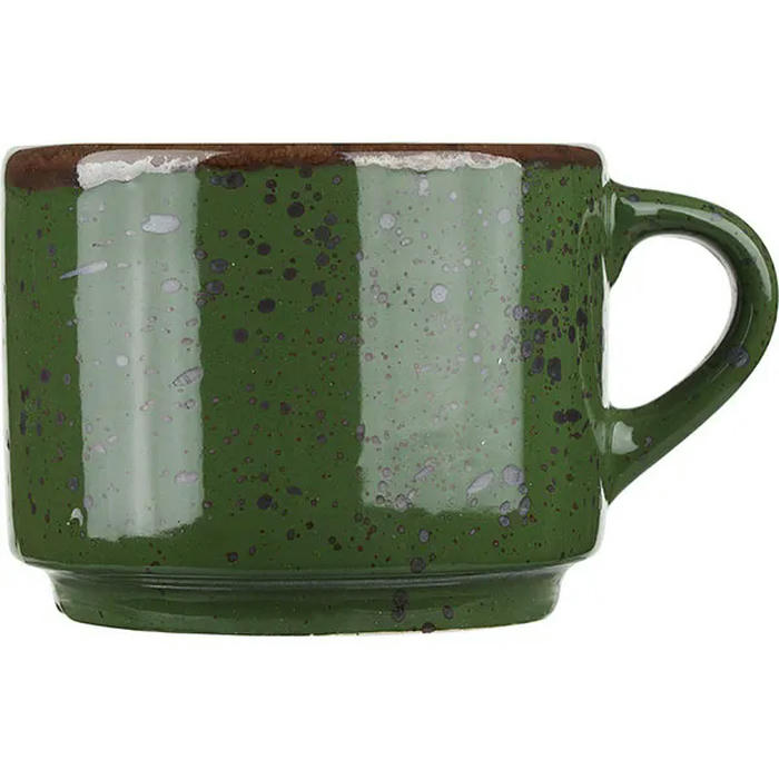 Чашка чайная «Пунто Верде» фарфор 200мл зелен.,коричнев
