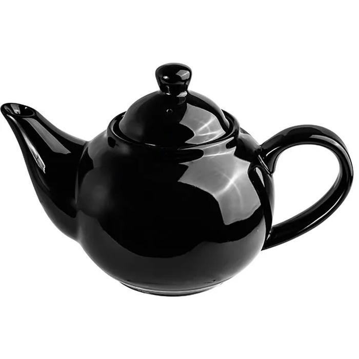 Чайник с крышкой «Кунстверк» фарфор 0,8л ,H=14,L=21,B=12см черный