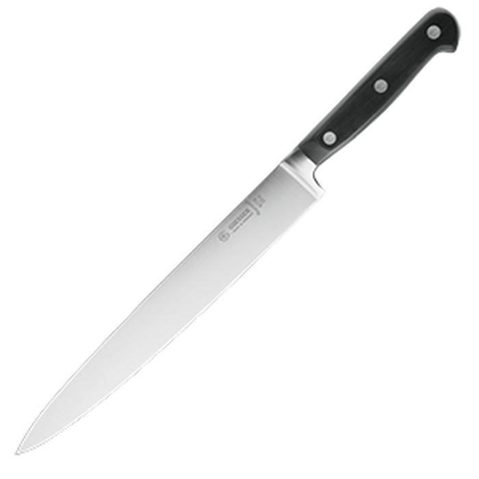 Нож кухонный универсальный сталь,пластик ,L=38/26,B=3см черный,металлич