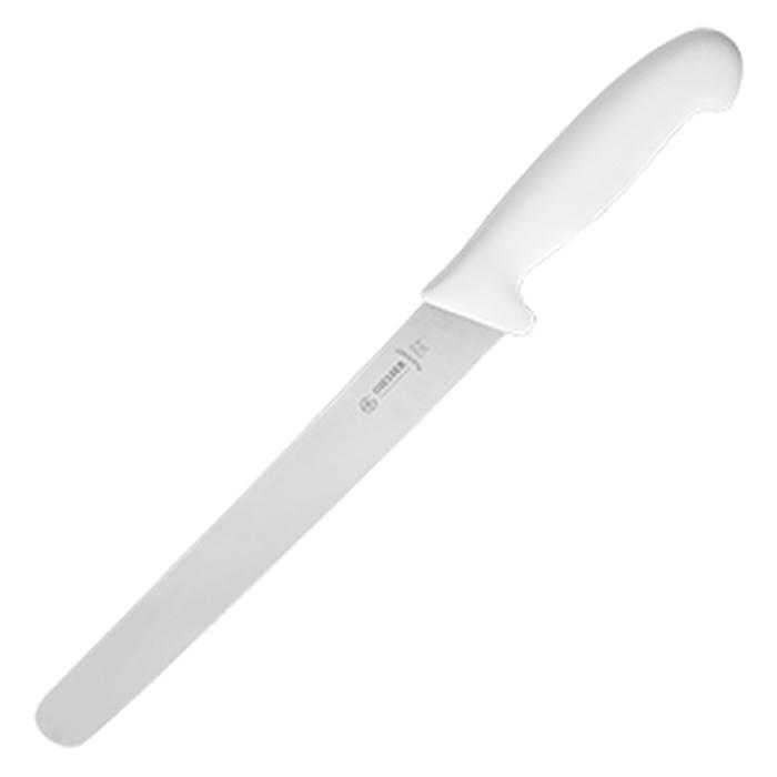 Нож для тонкой нарезки сталь нерж.,пластик ,L=38/24,B=3см белый,металлич