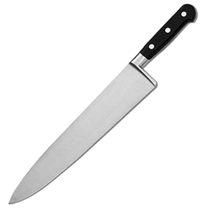 Нож для нарезки мяса сталь,пластик ,L=25см черный,металлич
