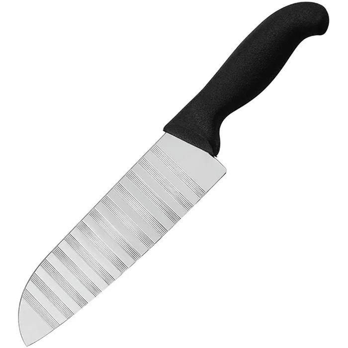 Нож японский шеф сталь нерж. ,L=18см черный,металлич