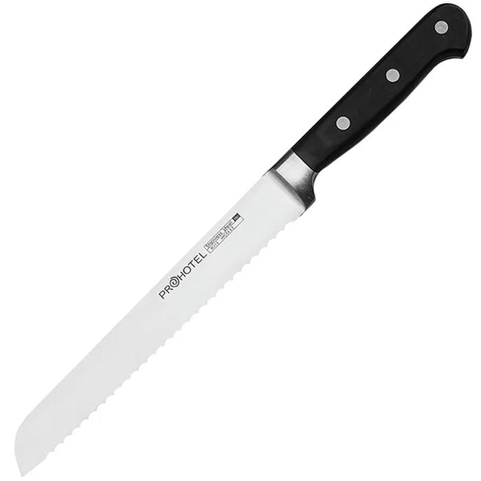 Нож для хлеба «Проотель» сталь нерж.,пластик ,L=340/205,B=27мм черный,металлич