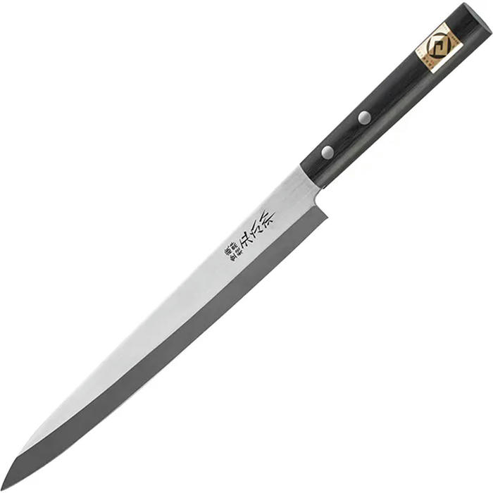 Нож янагиба д/сашими «Масахиро» сталь,пластик ,H=19,L=370/245,B=35мм черный,металлич