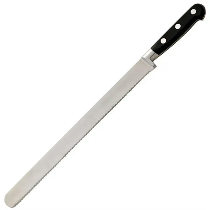 Нож кондитерский микрорифл. сталь нерж.,пластик ,L=30см металлич