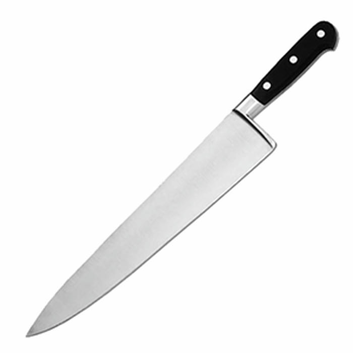 Нож «Шеф» сталь,пластик ,L=35,B=9см черный,металлич