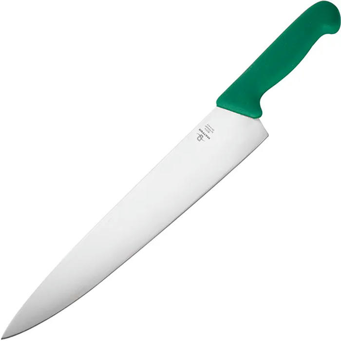 Нож поварской «Шефс» сталь нерж.,пластик ,L=43/30,B=6см зелен