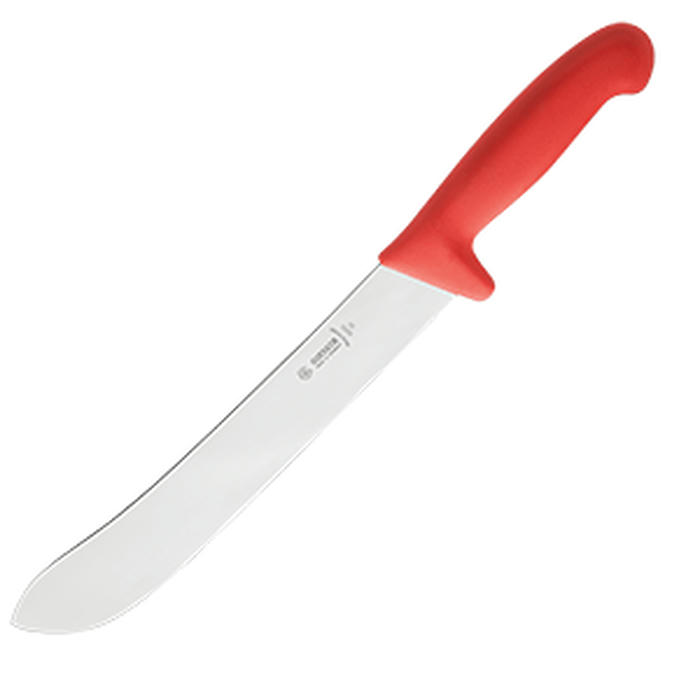 Нож для нарезки мяса сталь нерж.,пластик ,L=480/295,B=38мм красный,металлич