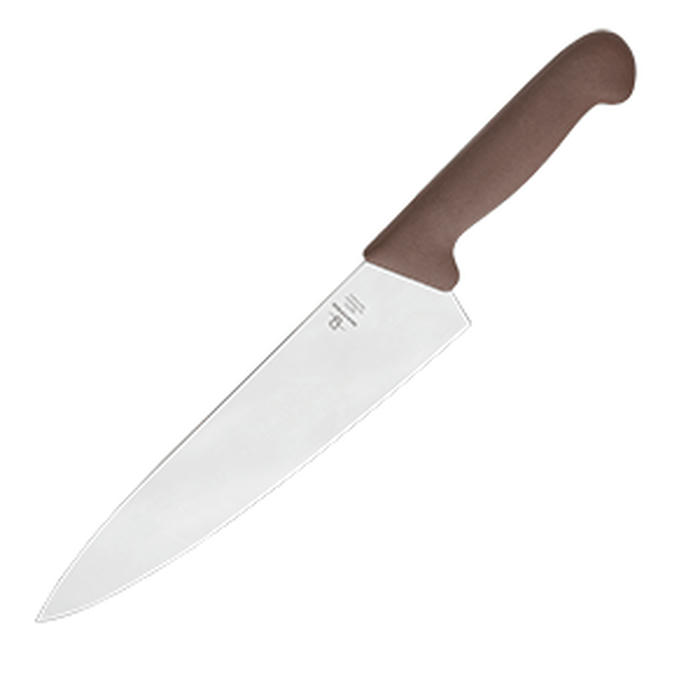 Нож поварской сталь нерж.,пластик ,L=385/244,B=56мм коричнев.,металлич