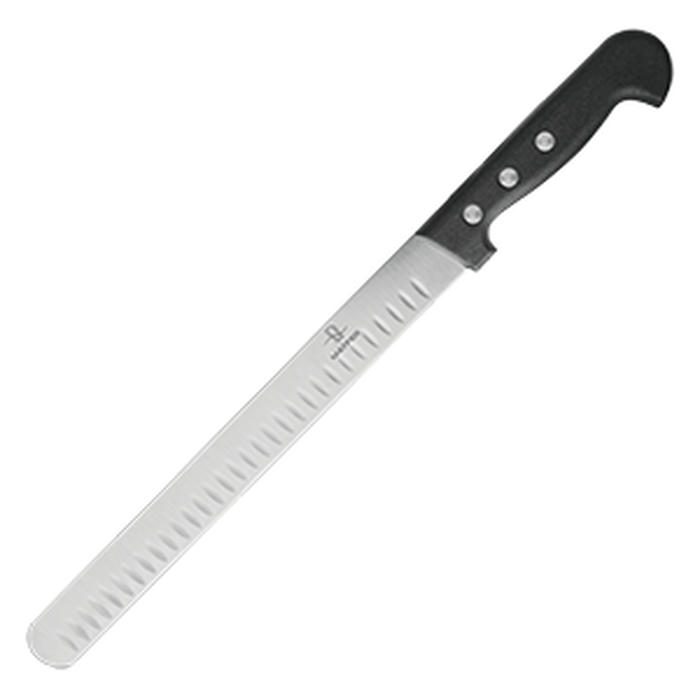 Нож для тонкой нарезки сталь,пластик ,L=405/270,B=28мм черный,металлич