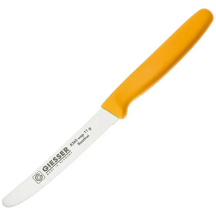 Нож кухонный ручка желтая сталь нерж.,пластик ,L=11см