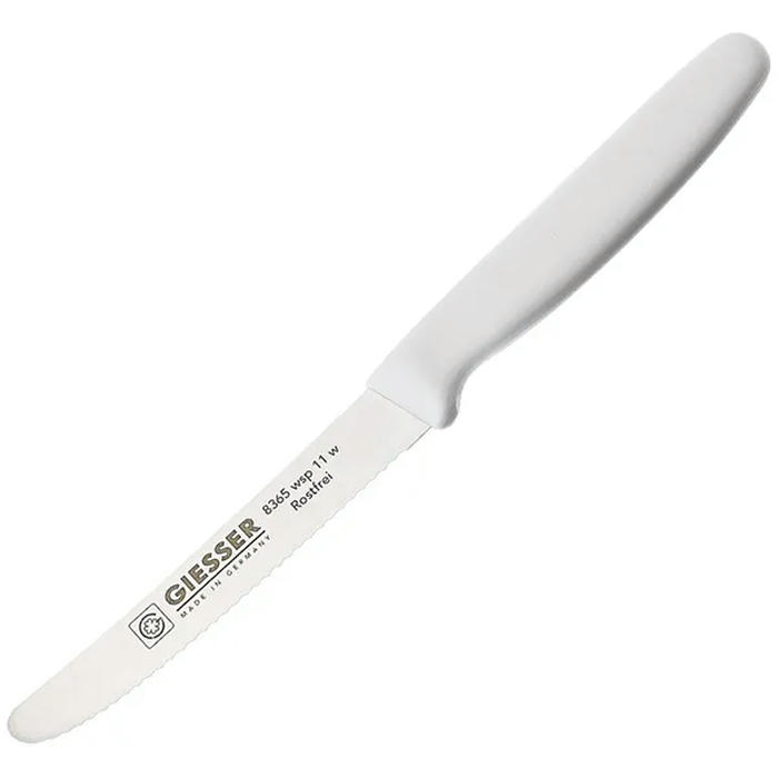 Нож кухонный ручка белая сталь нерж.,пластик ,L=11см