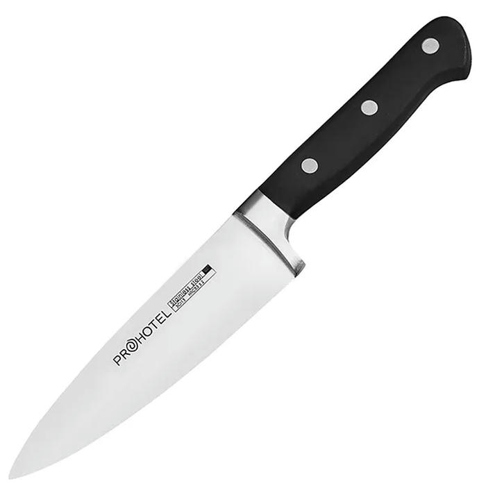 Нож поварской «Проотель» сталь нерж.,пластик ,L=285/150,B=40мм черный,металлич