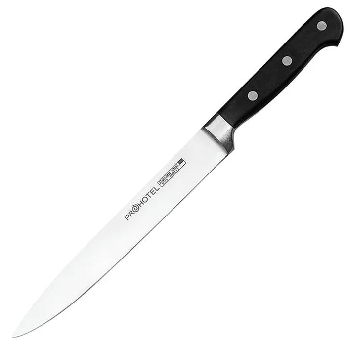 Нож кухонный универсальный «Проотель» сталь нерж.,пластик ,L=34/21,B=3см черный,металлич