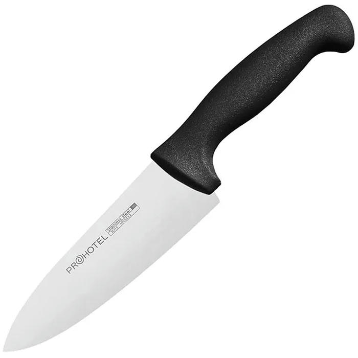 Нож поварской «Проотель» сталь нерж.,пластик ,L=290/150,B=45мм черный,металлич