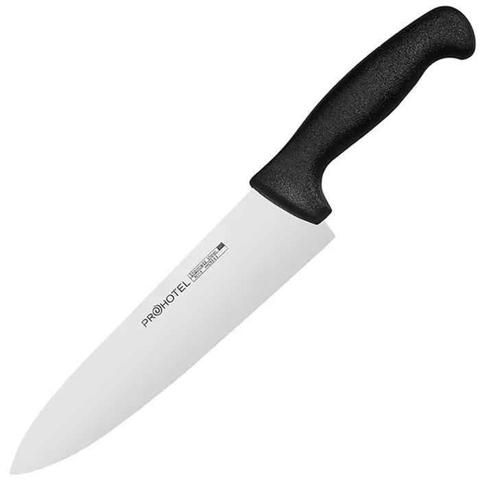 Нож поварской «Проотель» сталь нерж.,пластик ,L=340/200,B=45мм черный,металлич