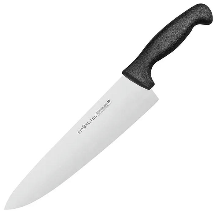 Нож поварской «Проотель» сталь нерж.,пластик ,L=380/240,B=55мм черный,металлич