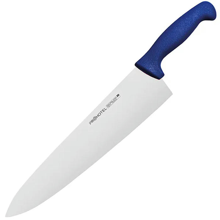 Нож поварской «Проотель» сталь нерж.,пластик ,L=435/285,B=65мм синий,металлич