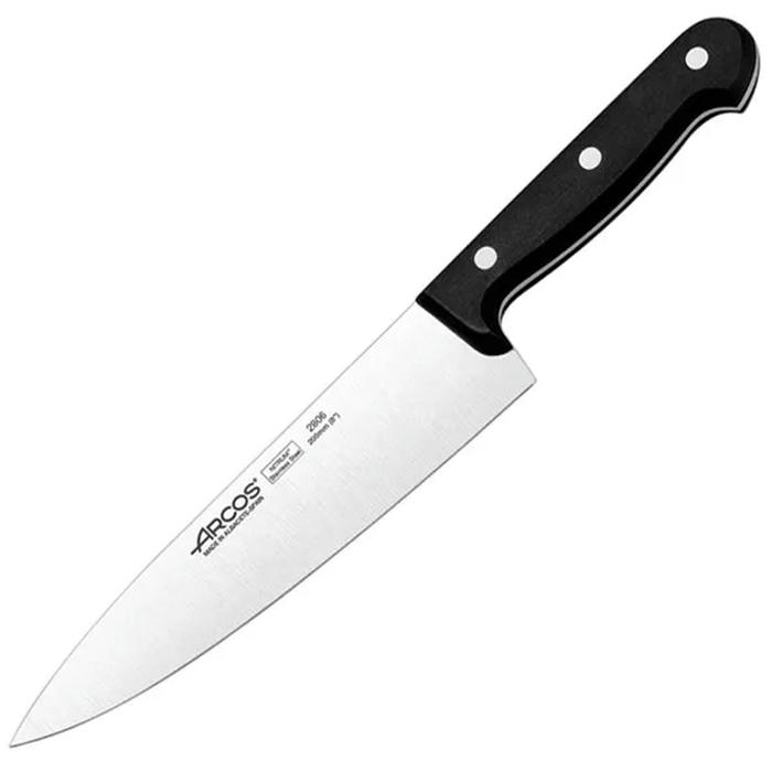 Нож поварской «Универсал» сталь нерж.,полиоксиметилен ,L=322/200,B=48мм черный,металлич