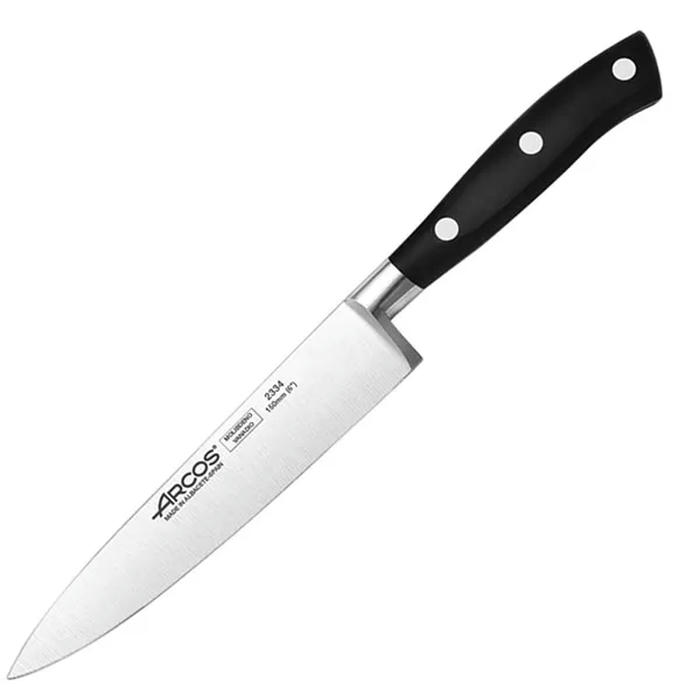 Нож поварской «Ривьера» сталь нерж.,полиоксиметилен ,L=270/150,B=28мм черный,металлич