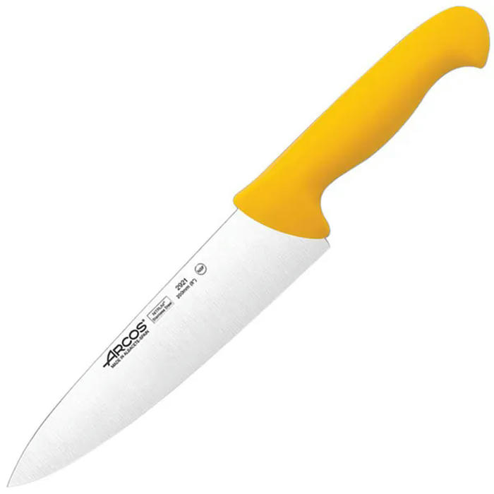 Нож поварской «2900» сталь нерж.,полипроп. ,L=333/200,B=50мм желт.,металлич