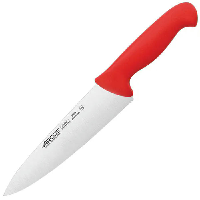 Нож поварской «2900» сталь нерж.,полипроп. ,L=333/200,B=50мм красный,металлич