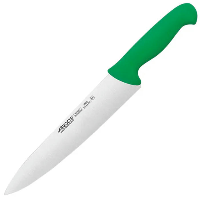 Нож поварской «2900» сталь нерж.,полипроп. ,L=387/250,B=51мм зелен.,металлич