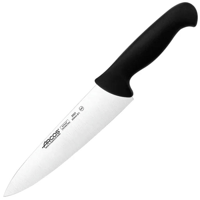 Нож поварской «2900» сталь нерж.,полипроп. ,L=333/200,B=50мм черный,металлич