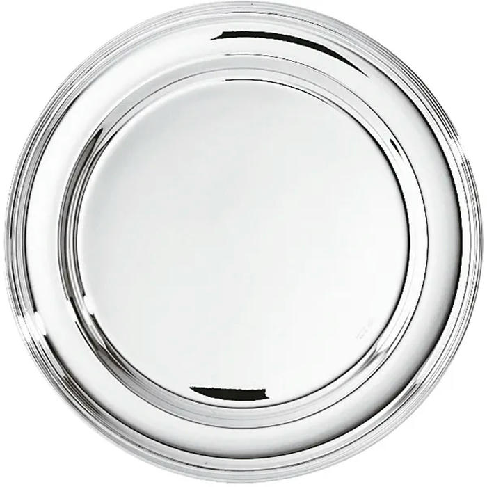 Блюдо круглое «Контур» посеребренное сталь нерж.,серебро D=31см серебрист