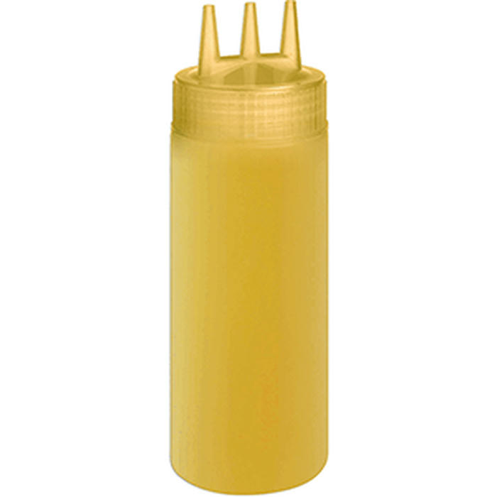 Емкость для соусов с тремя носиками пластик 0,69л D=7,H=26см желт