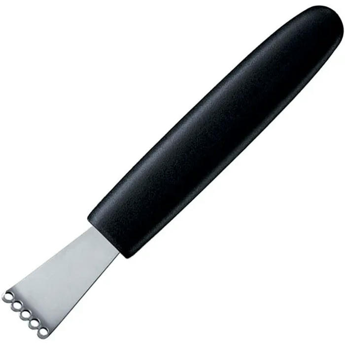 Нож д/цедры пластик,сталь нерж. ,H=1,L=17,B=6см черный,металлич