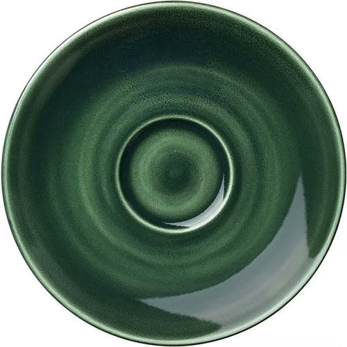 Блюдце «Аврора Визувиус Бёрнт Эмералд» фарфор D=150,H=17мм бежев.,зелен