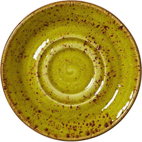 Блюдце «Крафт Эппл» фарфор D=145,H=17мм желто-зел