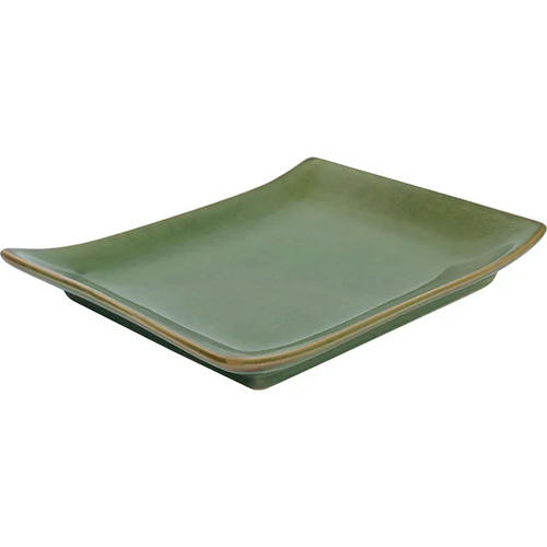 Блюдо «Киото-Грин» прямоугольное керамика ,L=20,5,B=15,5см зелен.,св.корич