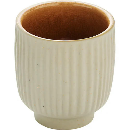 Чашка для эспрессо рифленая «Нара» керамика 100мл бежев.,охра