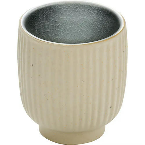 Чашка для эспрессо рифленая «Нара» керамика 100мл бежев.,граф