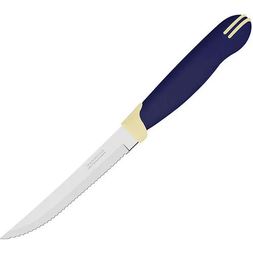 Нож для стейка «Мультикалор» сталь нерж.,пластик ,L=110/215,B=15мм синий,металлич