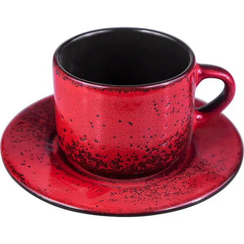 Пара чайная «Млечный путь красный» фарфор 200мл D=15,5см красный,черный