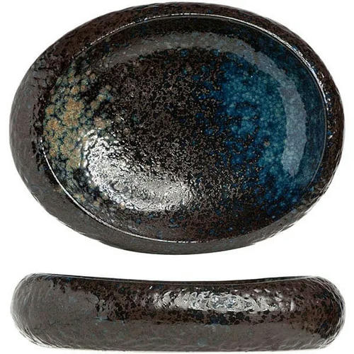 Салатник керамика ,H=55,L=240,B=210мм черный,синий