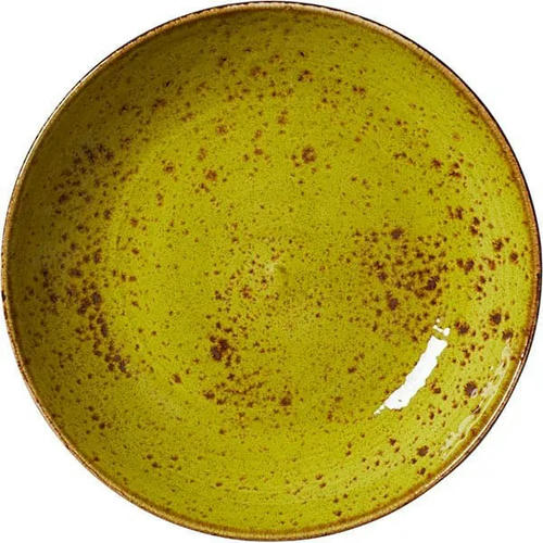 Салатник «Крафт Эппл» фарфор 0,65л D=205,H=40мм желто-зел