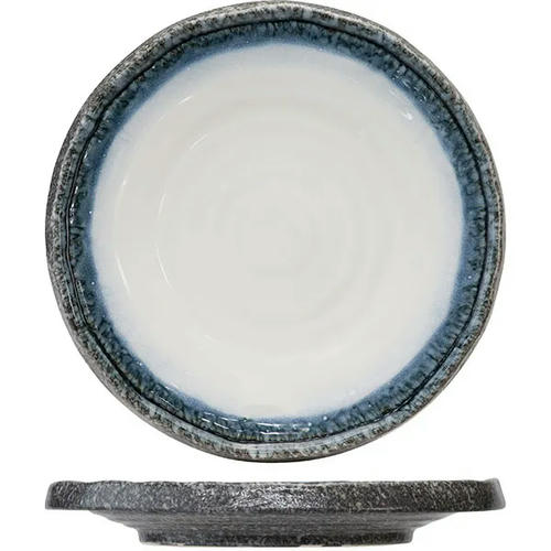 Тарелка керамика D=22,H=3см белый,серый