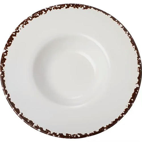 Тарелка для пасты «Антика Перла» фарфор 0,5л D=310,H=55мм белый,коричнев